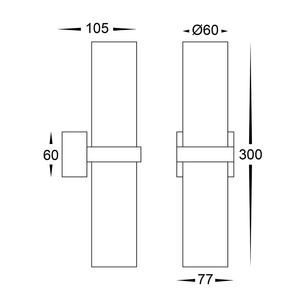 Exterior Wall Light Albast Up & Down Wall Light with Alabaster Glass