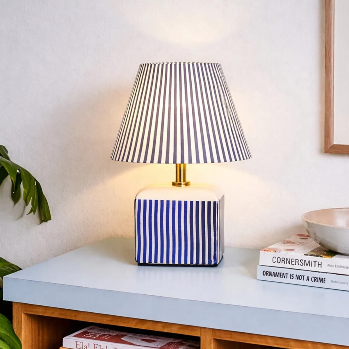 Table Lamps Amaris Ceramic Striped Table Lamp