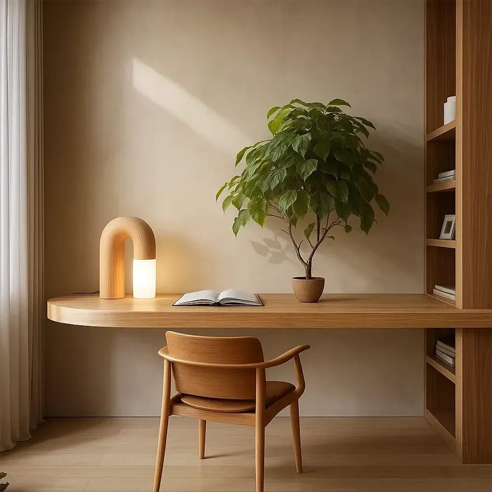 Table Lamps Arch Wood Touch Table Lamp