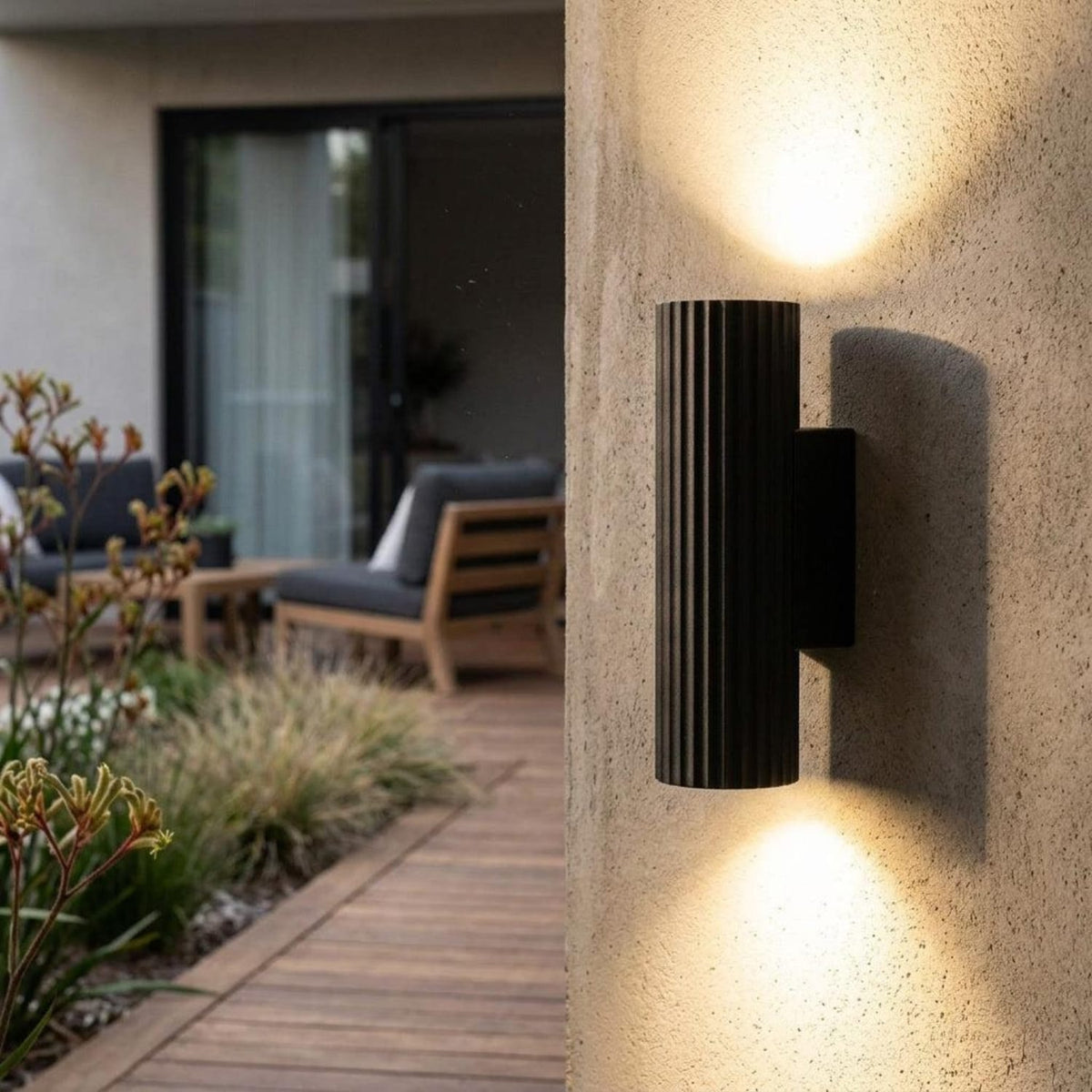 Exterior Wall Light Aurora Concrete Outdoor Up/Down Wall Light