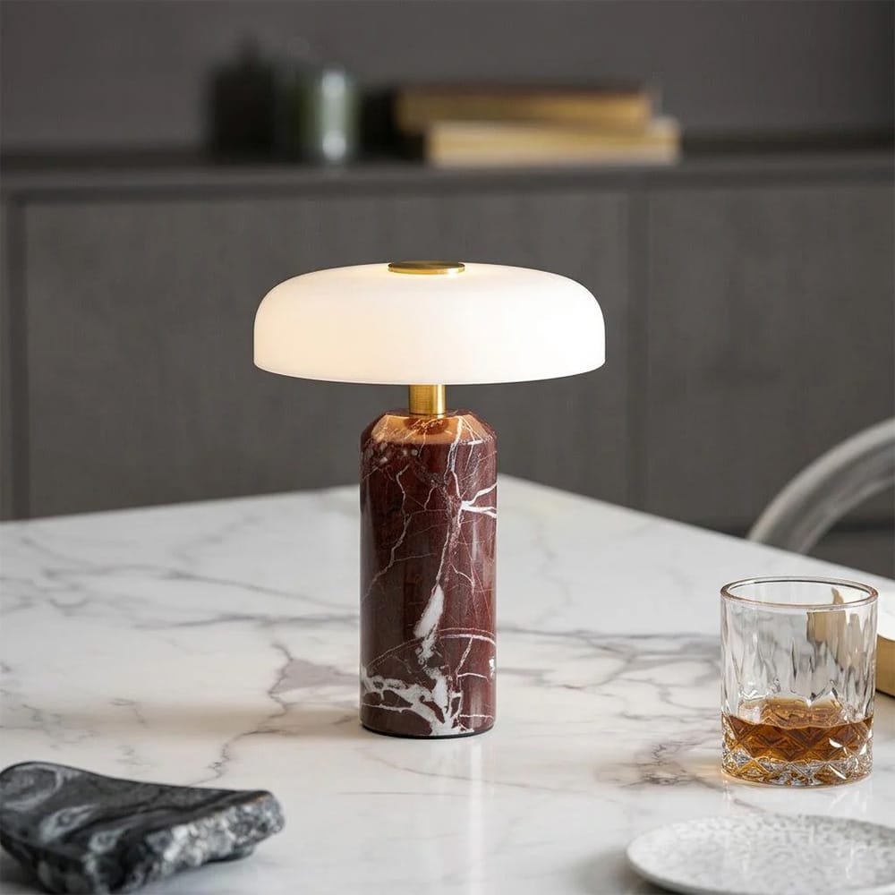 Portables Avra Aubergine Marble Touch Table Lamp