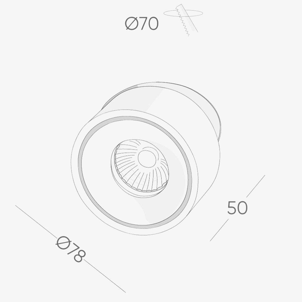 Surface Mounted BCA840SR Downlights Semi Recessed - Adjustable