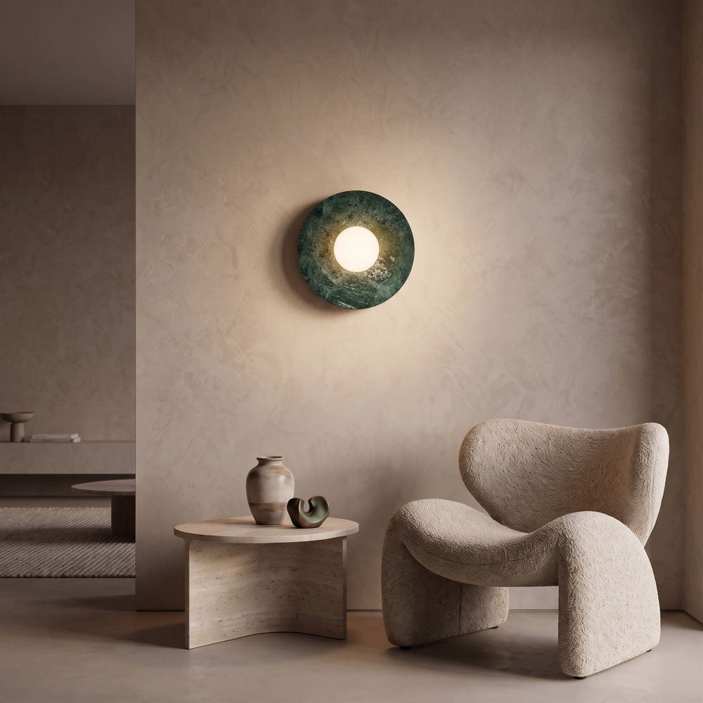 Interior Wall Light / Sconce Brina Verde Guatemala Marble Wall Sconce
