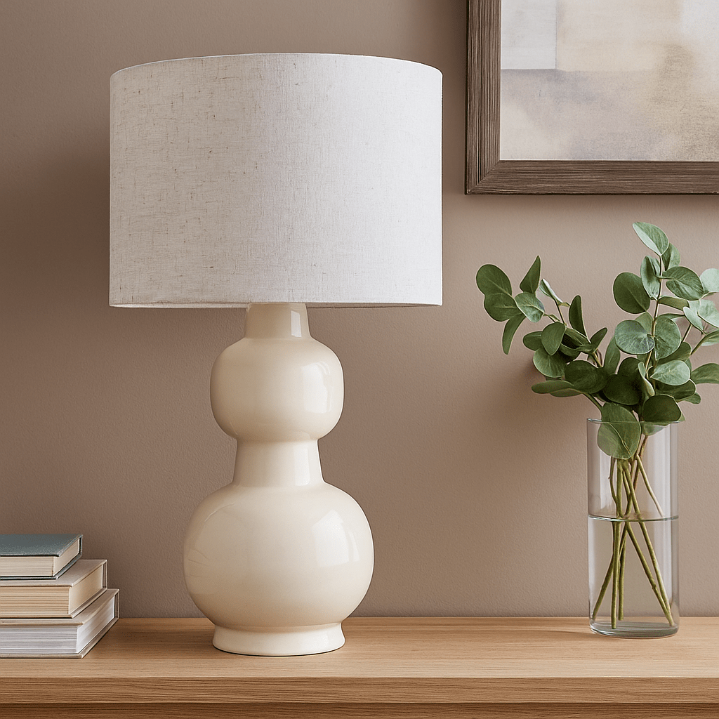 Table Lamps Candice Cream Table Lamp & Linen Shade