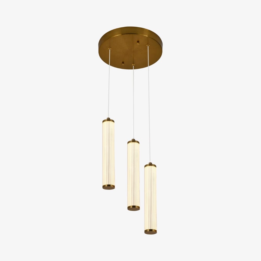 Interior Pendant Charm Modern Fluted 3 Light Cluster Pendant