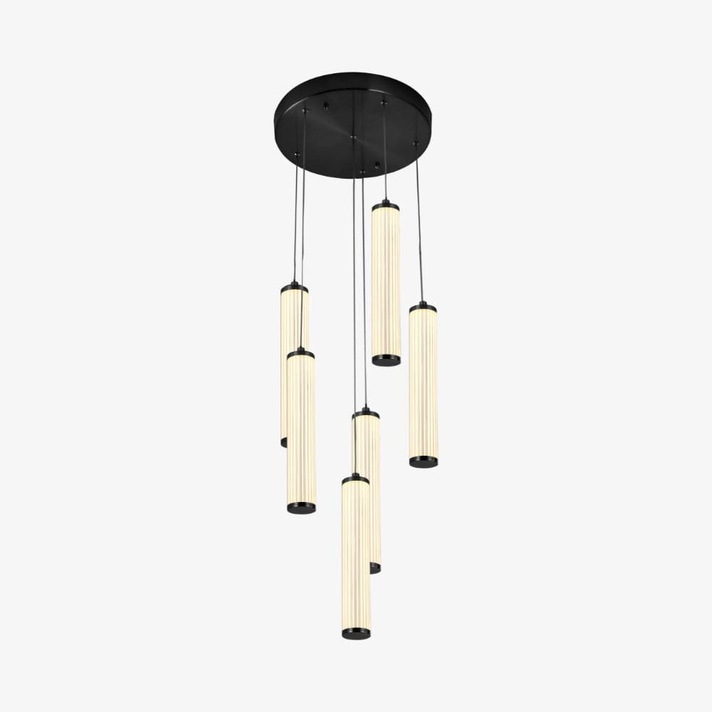 Interior Pendant Charm Modern Fluted 6 Light Cluster Pendant