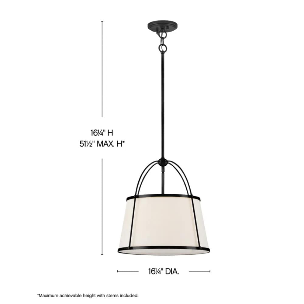 Interior Pendant Clarke Medium Drum Pendant - Fabric Shade