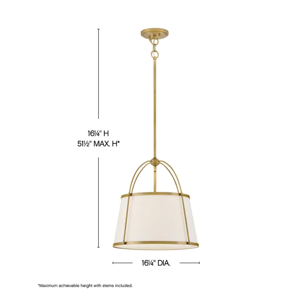 Interior Pendant Clarke Medium Drum Pendant - Fabric Shade