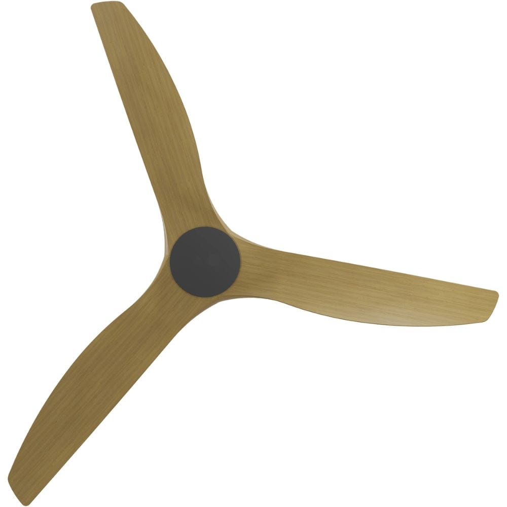 Without Light ClouldFan Smart DC Ceiling Fan Black with Teak Blades - No Light
