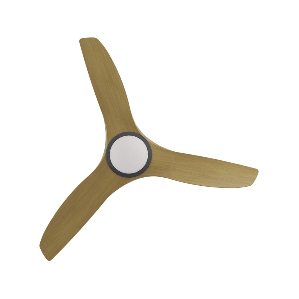 With Light ClouldFan Smart DC Ceiling Fan Black with Teak Blades - With Light