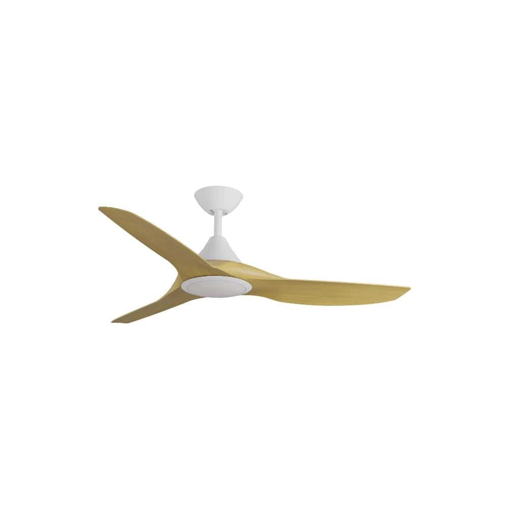 With Light ClouldFan Smart DC Ceiling Fan White with Bamboo Blades - With Light