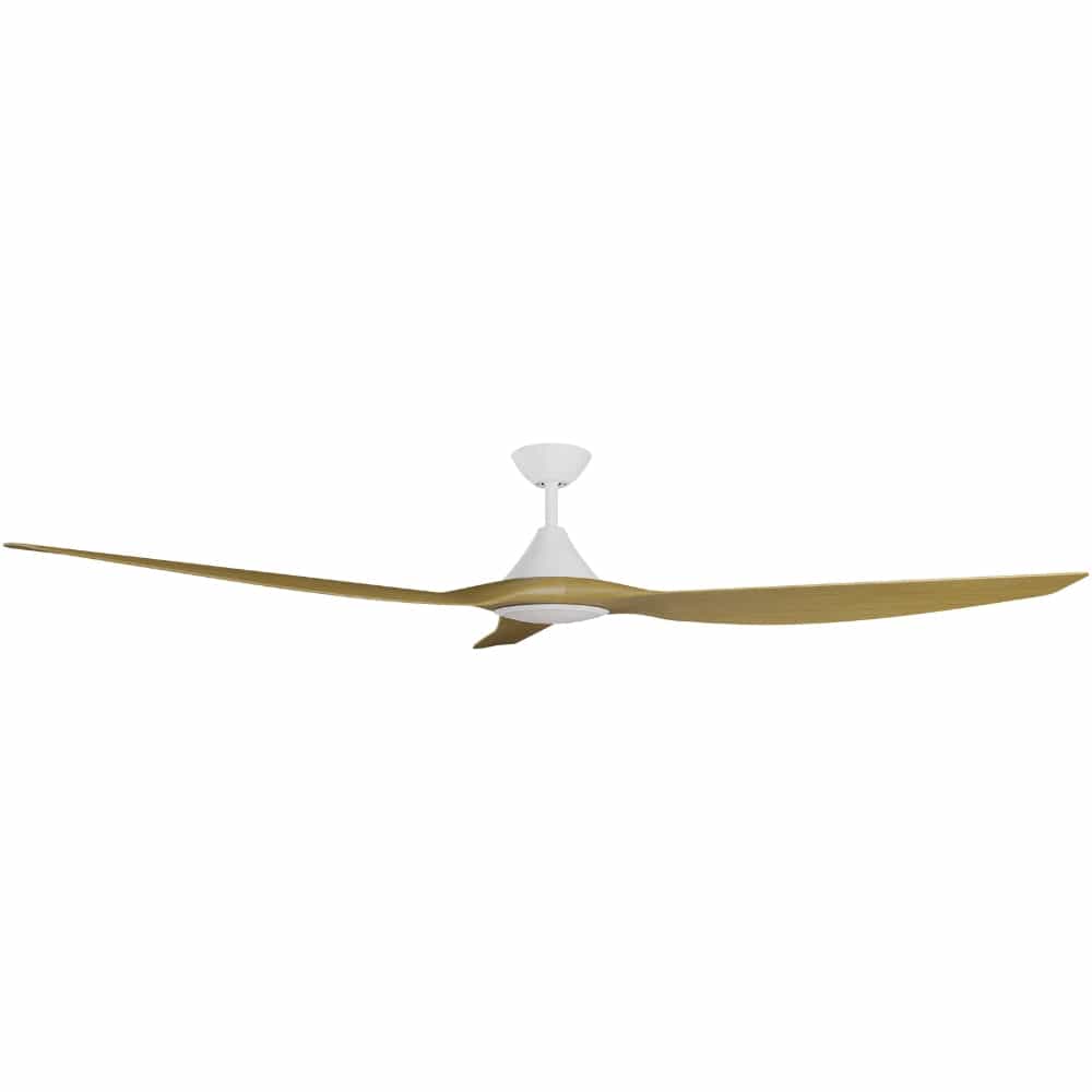 With Light ClouldFan Smart DC Ceiling Fan White with Teak Blades - With Light