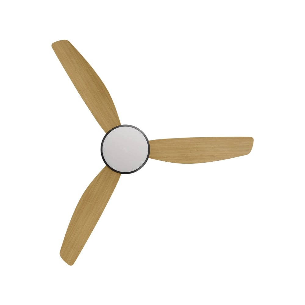 With Light Condor DC Ceiling Fan Black with Bamboo Blades - With Light