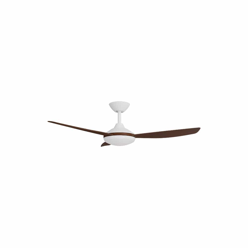 With Light Condor DC Ceiling Fan White with Koa Blades - With Light