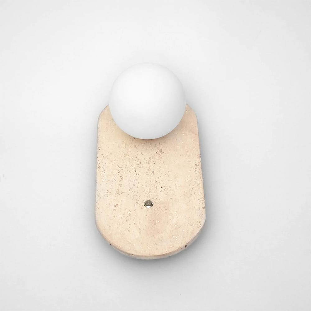 Bedside Wall Lights Cora Travertine Orb Wall Light