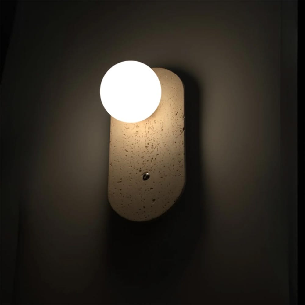 Bedside Wall Lights Cora Travertine Orb Wall Light