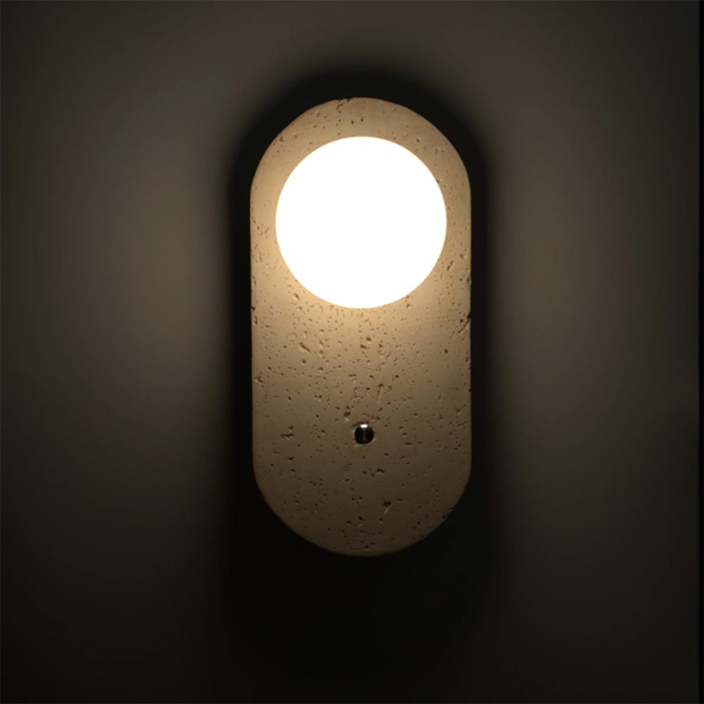 Bedside Wall Lights Cora Travertine Orb Wall Light