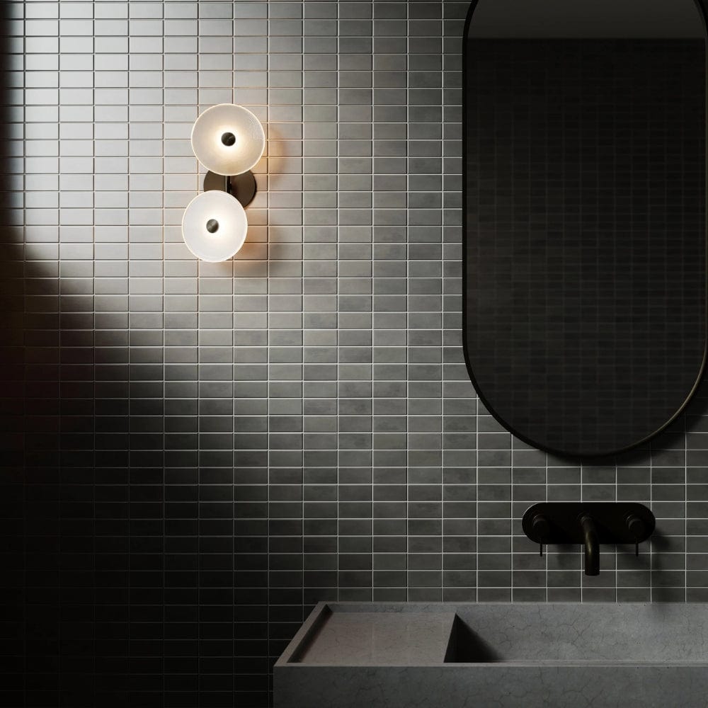 Exterior Wall Light Coral Duo Rod (Off-Centered) Wall Sconce
