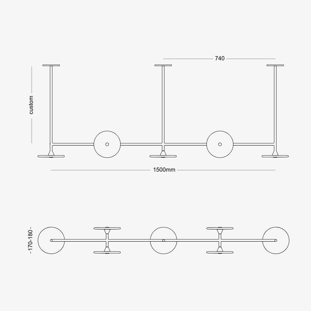 Linear Pendant Coral Linear Rod Pendant