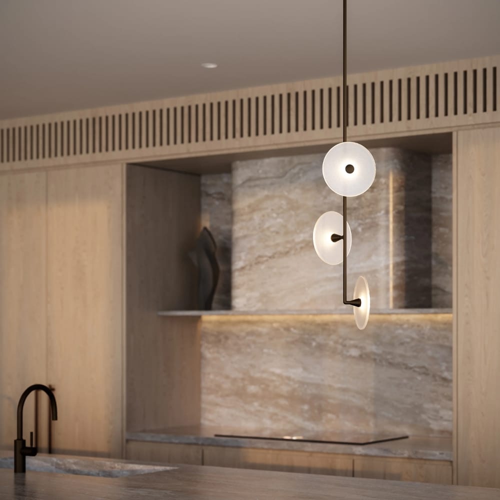 Exterior Pendant Coral Trio - Pendant Light Off Centered
