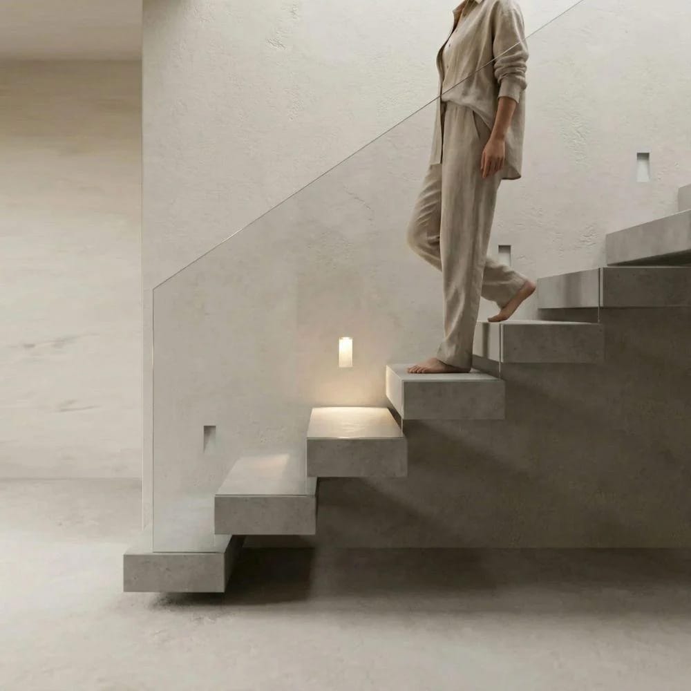 Interior Step Light Drift Plaster Trimless LED Step Light Rectangular