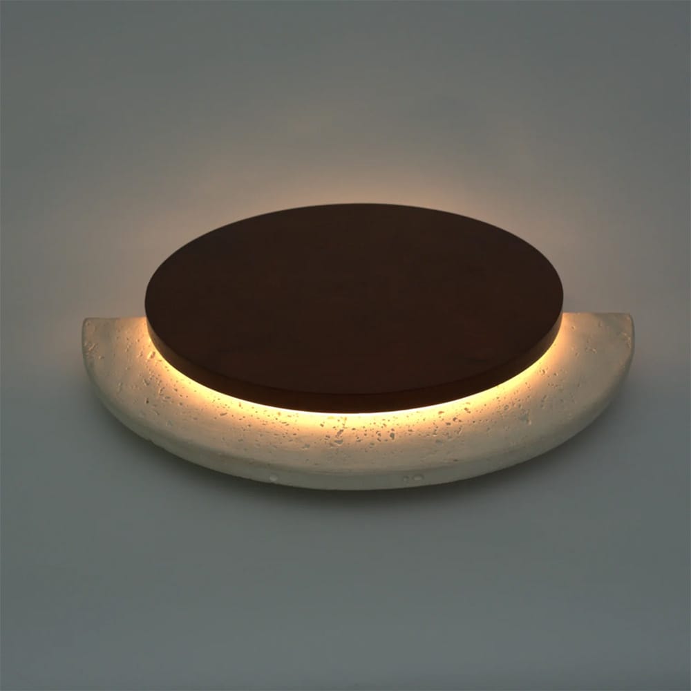Interior Wall Light / Sconce Eclipse Natural Stone & Wood Wall Light