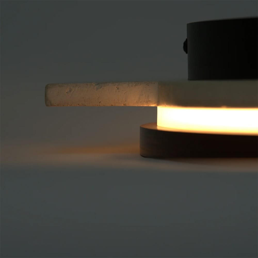 Interior Wall Light / Sconce Eclipse Natural Stone & Wood Wall Light