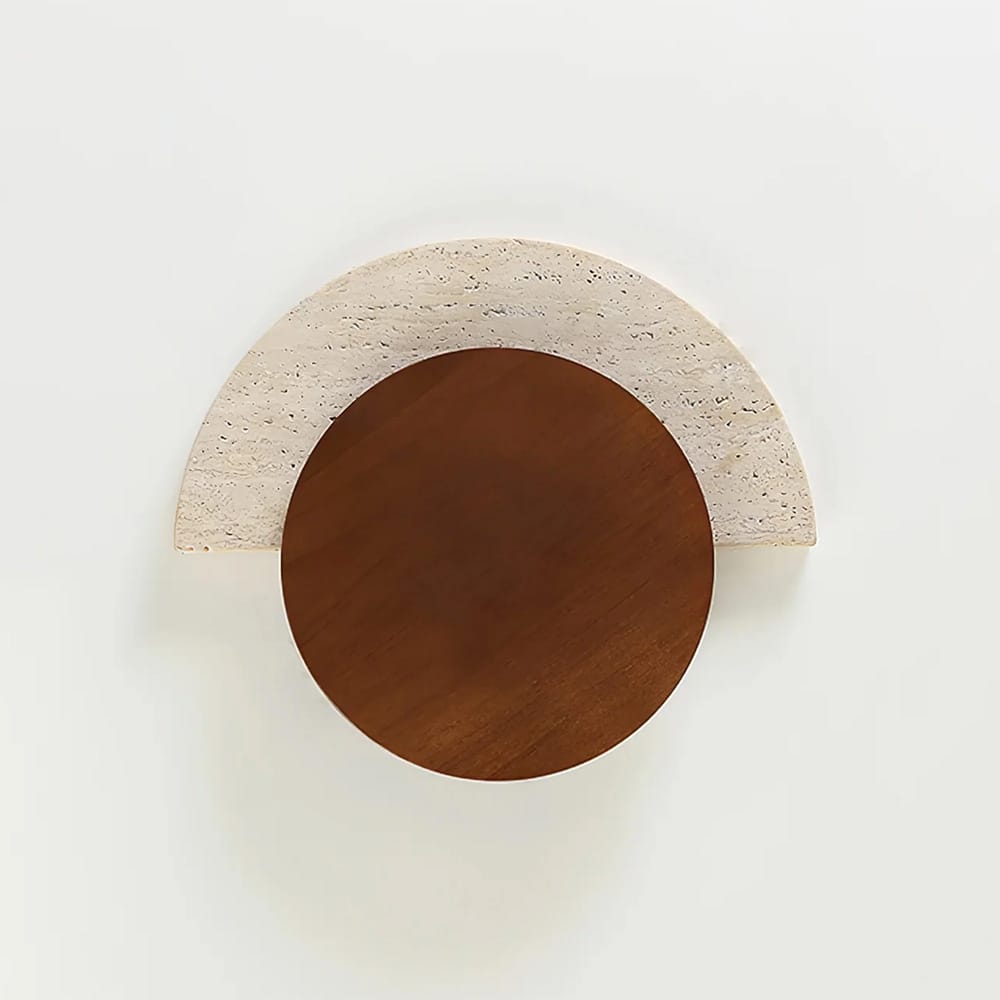 Interior Wall Light / Sconce Eclipse Natural Stone & Wood Wall Light
