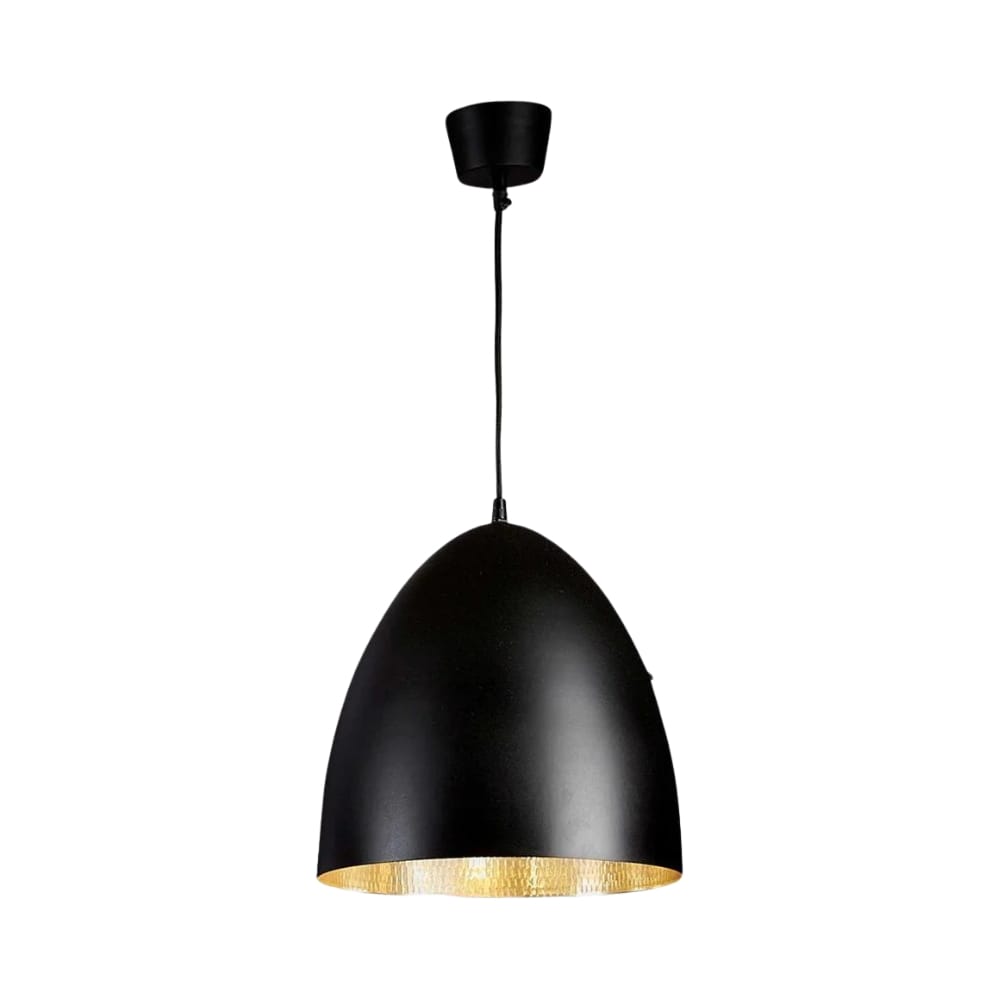 Interior Pendant Egg Ceiling Pendant Black and Silver (Excess Stock)