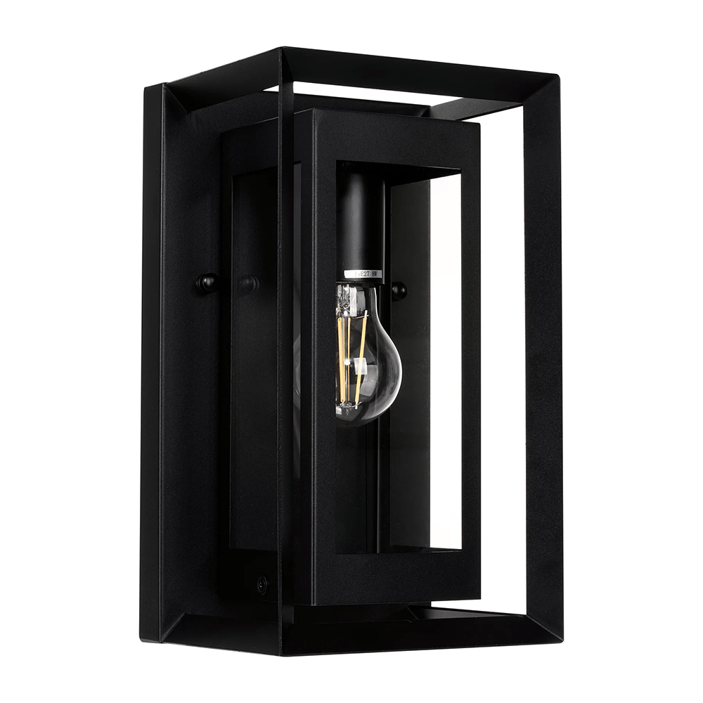 Exterior Wall Light Felix Galvanised Iron Black Wall Light
