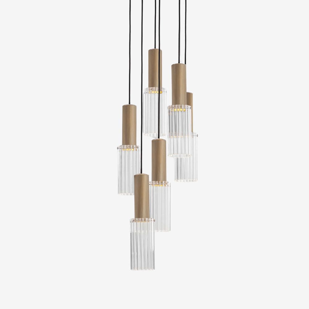 Interior Pendant Flume 80 Pendant - 6 Drop Grouping