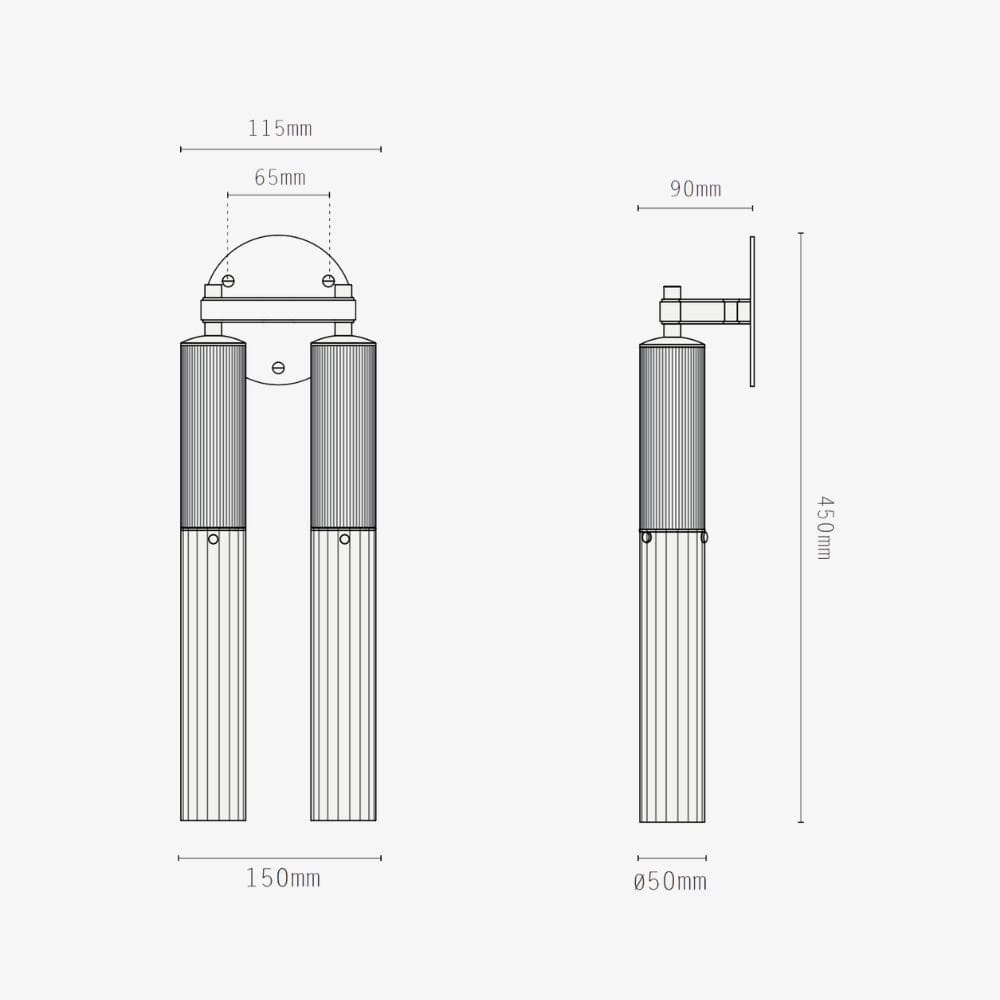 Interior Wall Light / Sconce Flume Double Indoor Wall Light