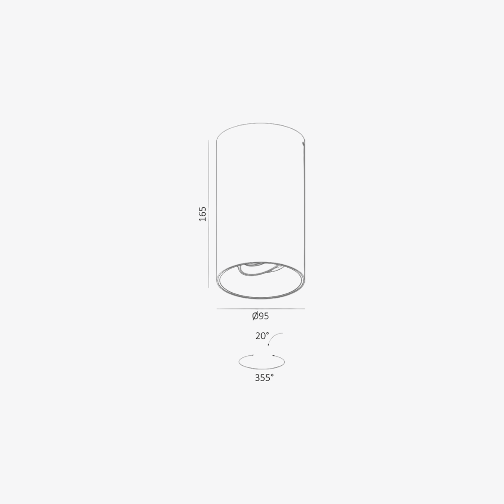 Surface Mounted Fuoco Round Surface Adjustable