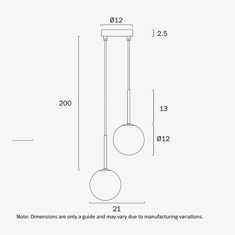 Interior Pendant Gaston 2 Light Pendant Black