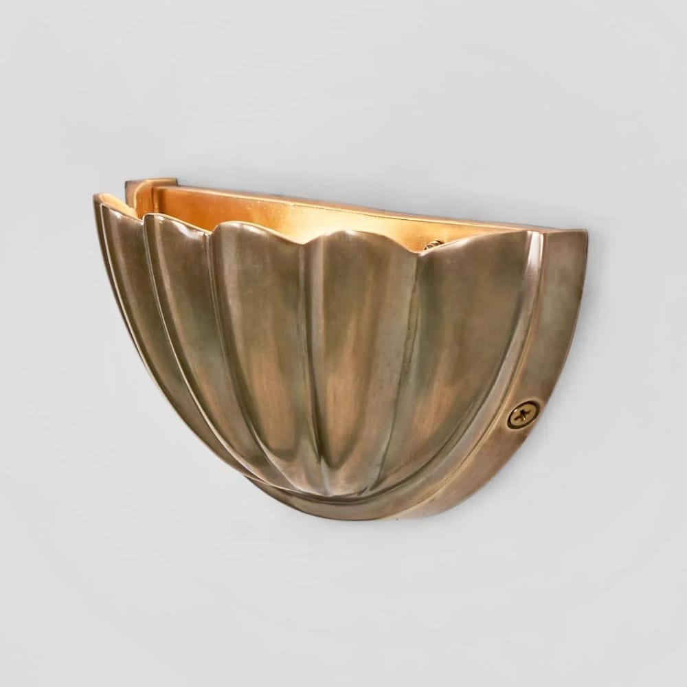Interior Wall Light / Sconce Half Moon Shell Shade Wall Light