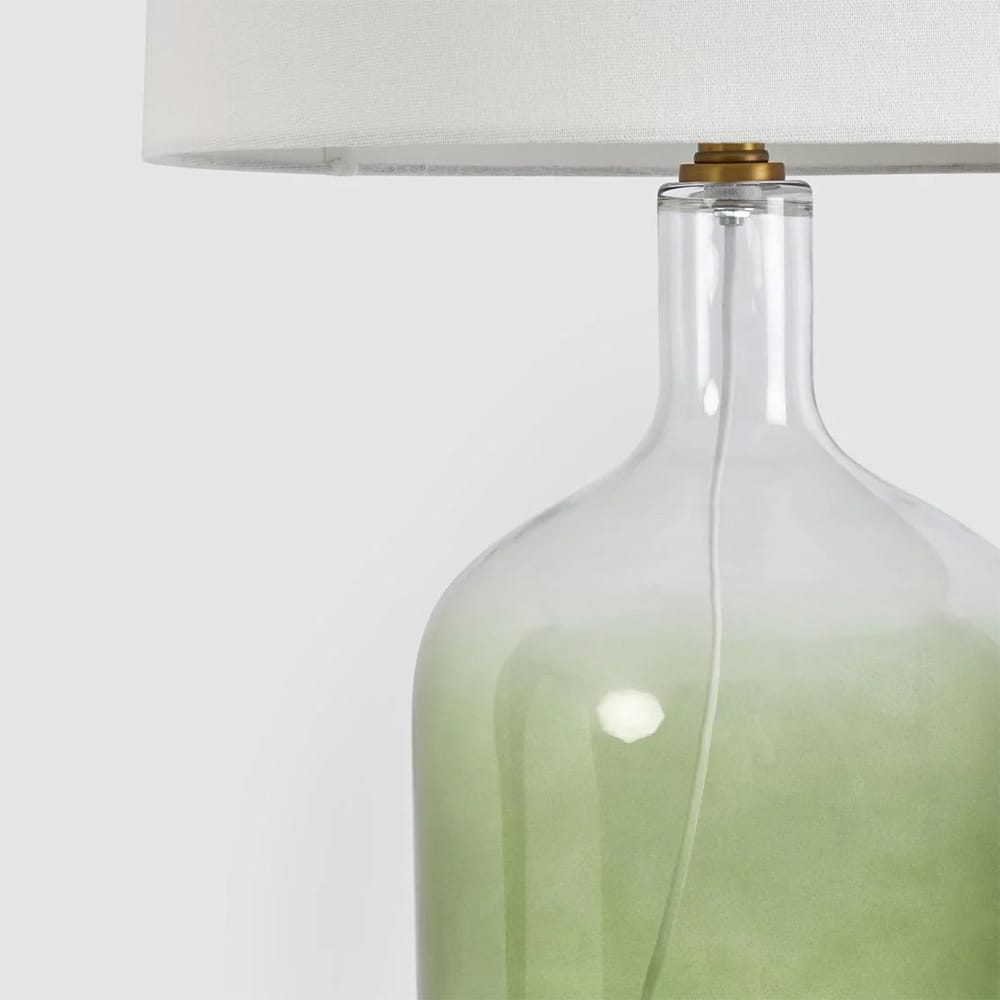 Table Lamps Henley Green Glass Table Lamp & White Shade (Excess Stock)