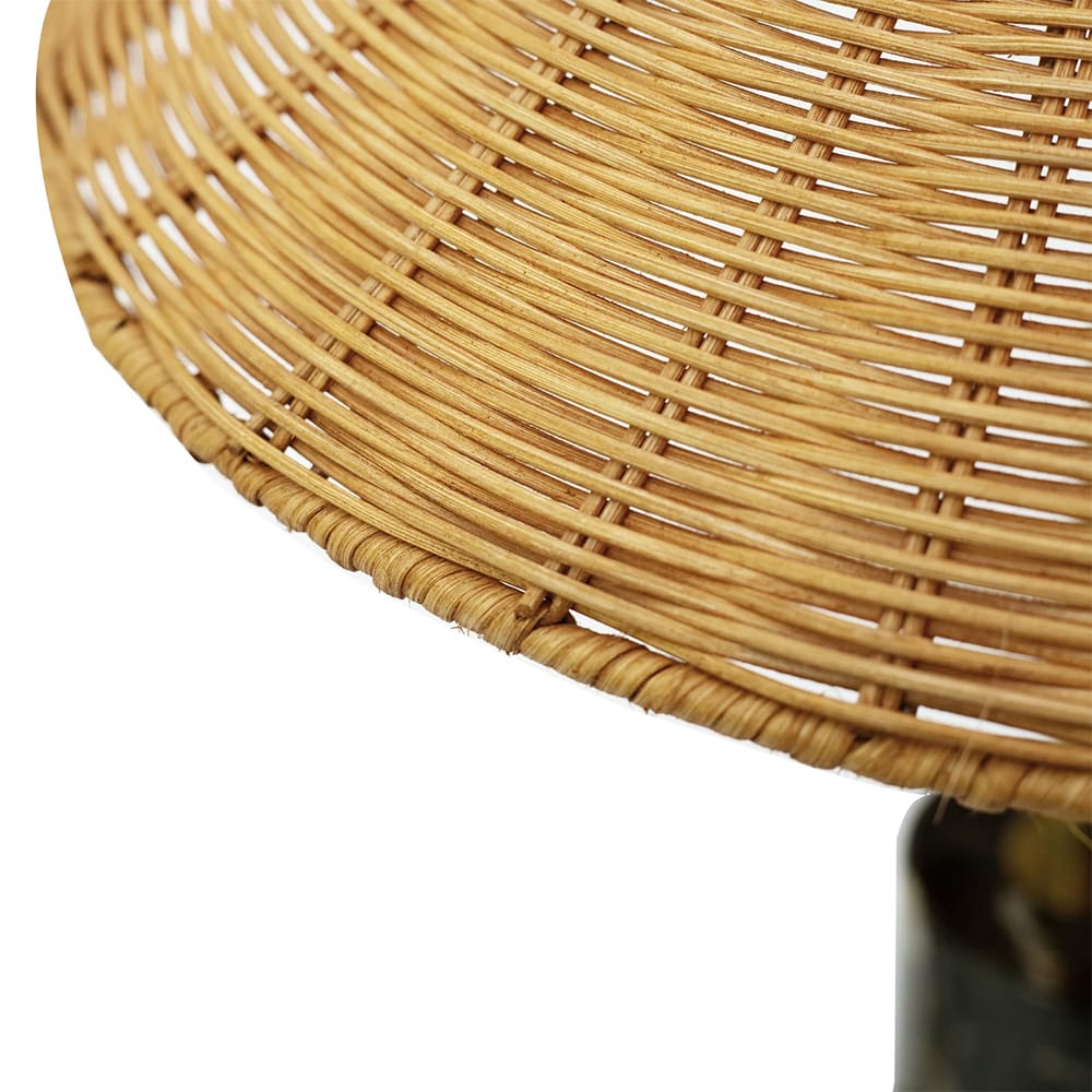 Table Lamps Hikari Marble Table Lamp with Rattan Shade