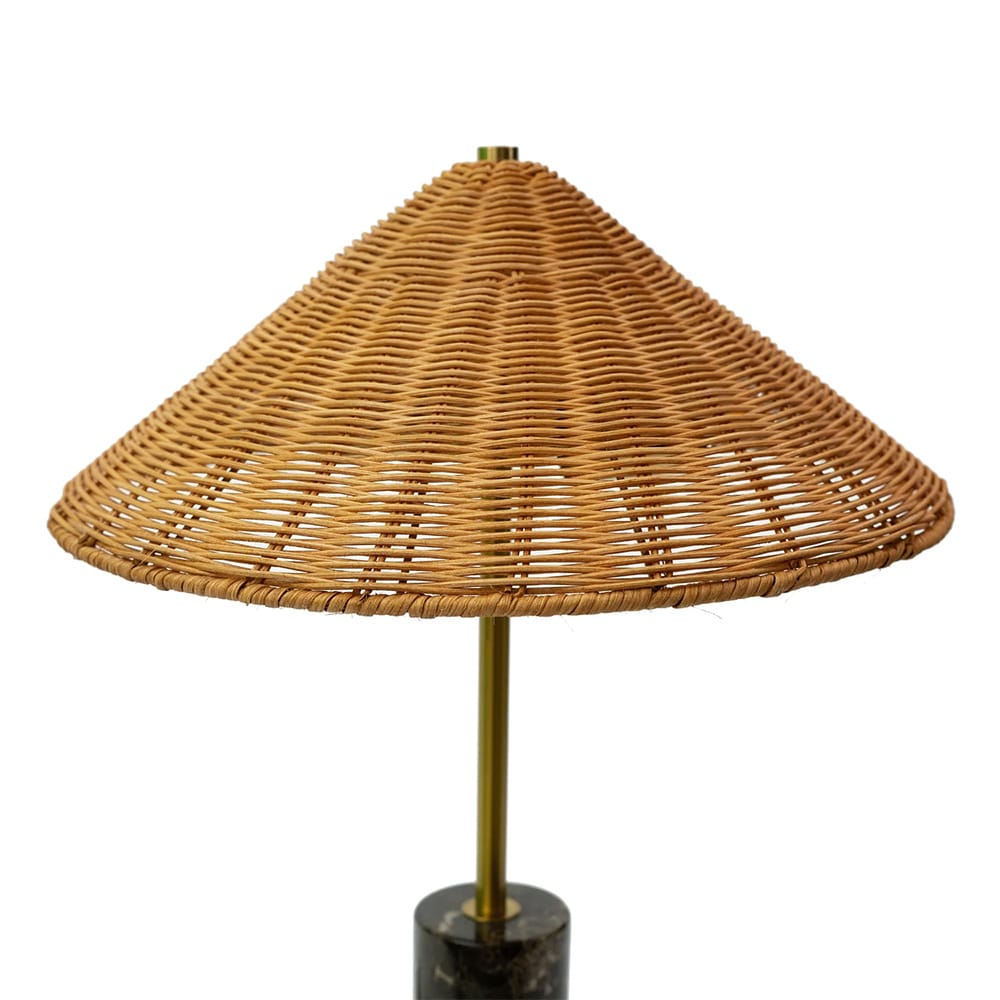 Table Lamps Hikari Marble Table Lamp with Rattan Shade