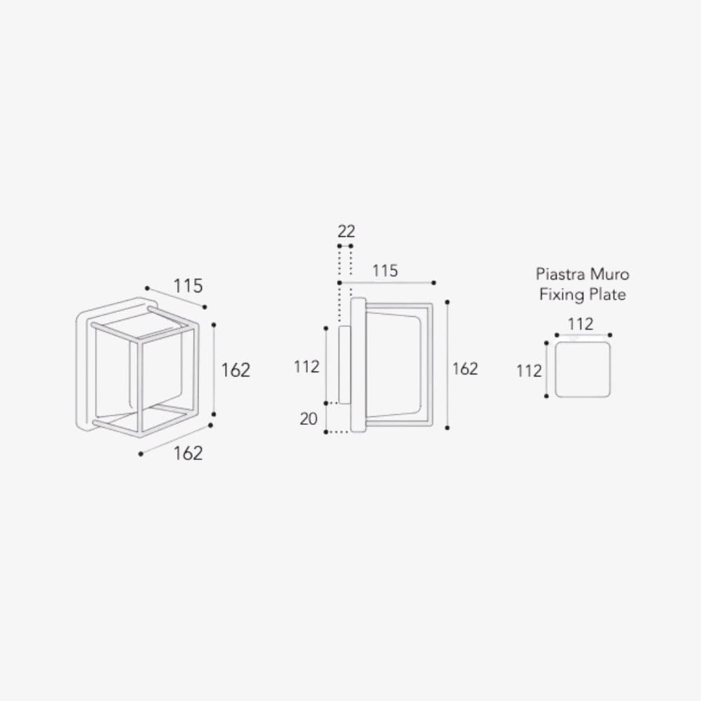 Exterior Wall Light Ice Cubic Square | Style 3404