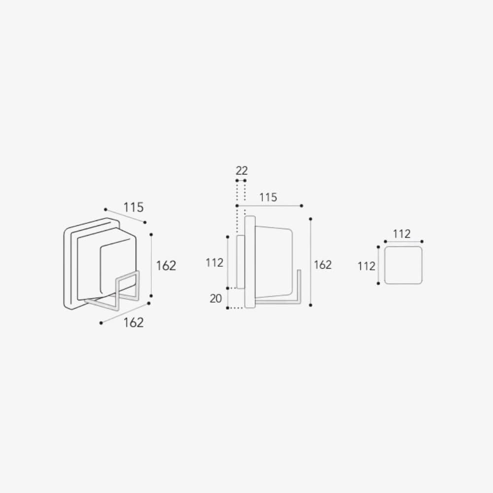 Exterior Wall Light Ice Cubic Square | Style 3407