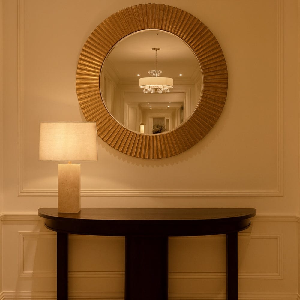 Table Lamps Imperial Travertine Table Lamp with Natural Linen Shade