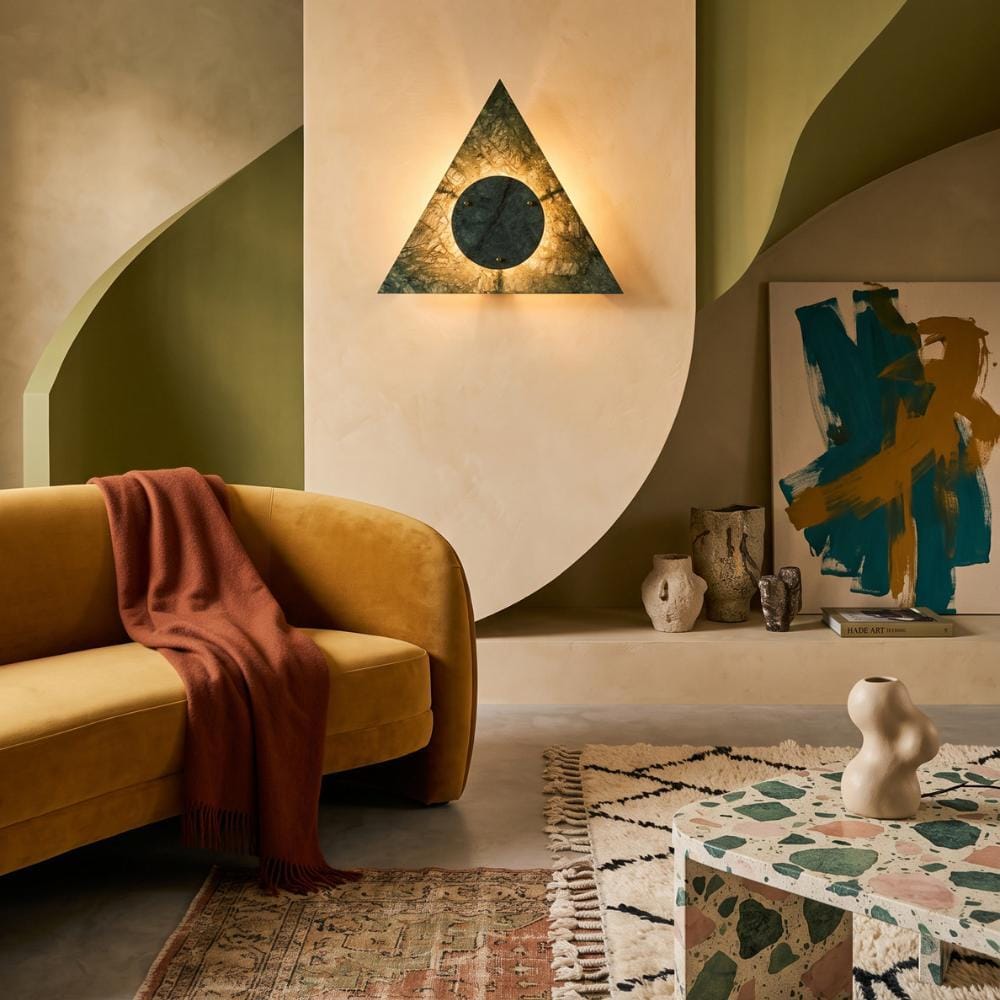 Interior Wall Light / Sconce Kairo Moss Marble Wall Sconce