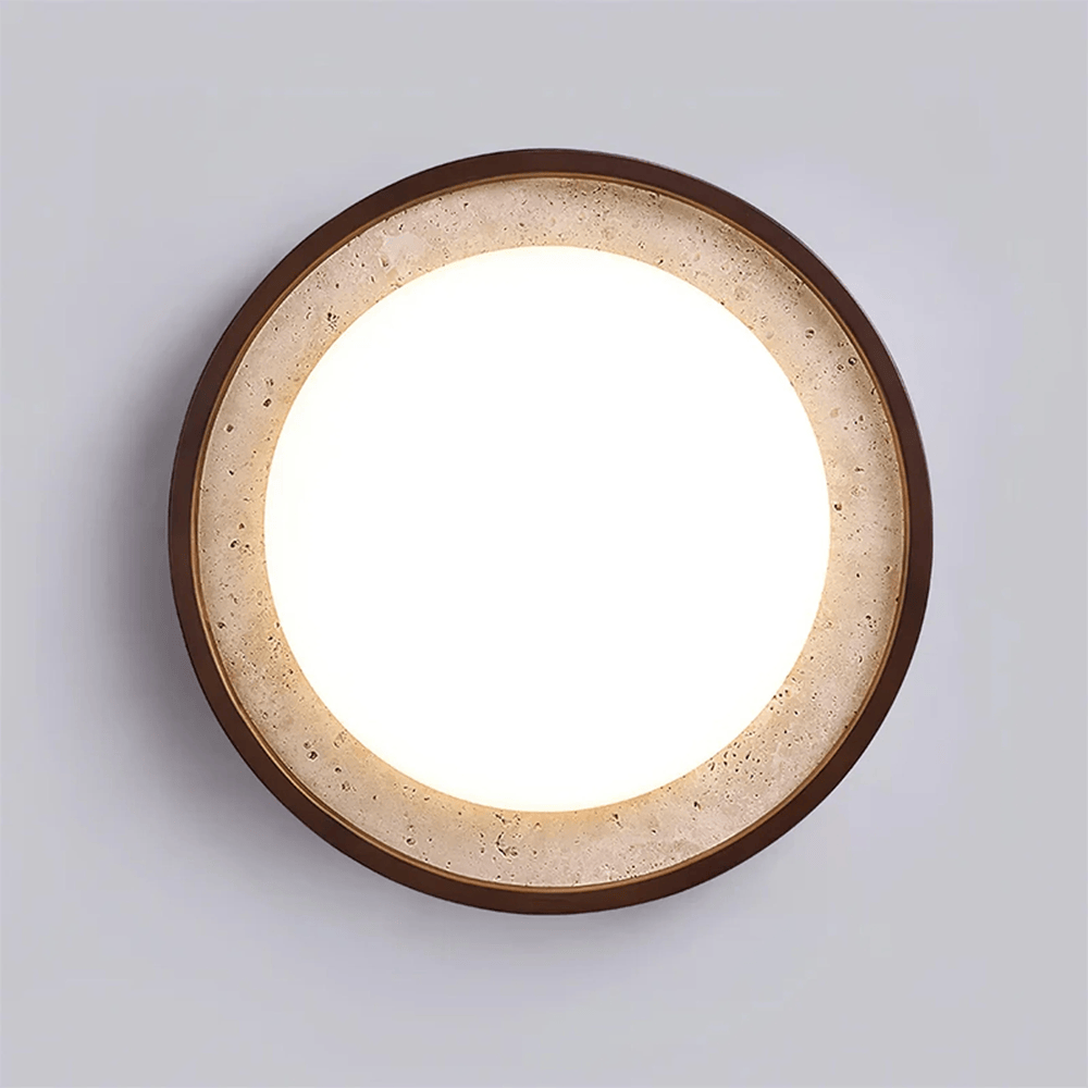 Oysters & Battens Lyra Natural Stone & Wood Oyster Light