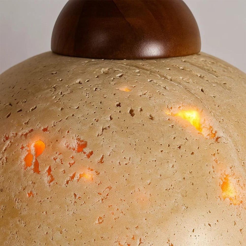 Interior Pendant Lyra Natural Stone & Wood Pendant Light