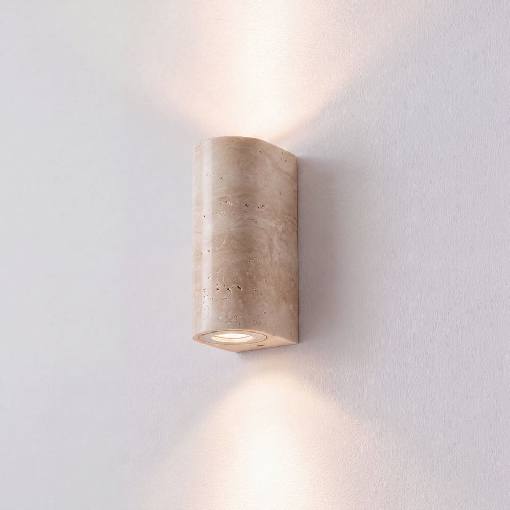 Exterior Wall Light Marmo Travertine Up/Down Outdoor Wall Light