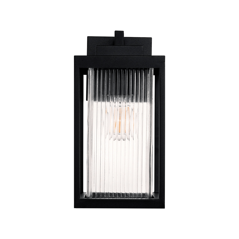 Exterior Wall Light Micah Galvanised Iron Black Wall Light
