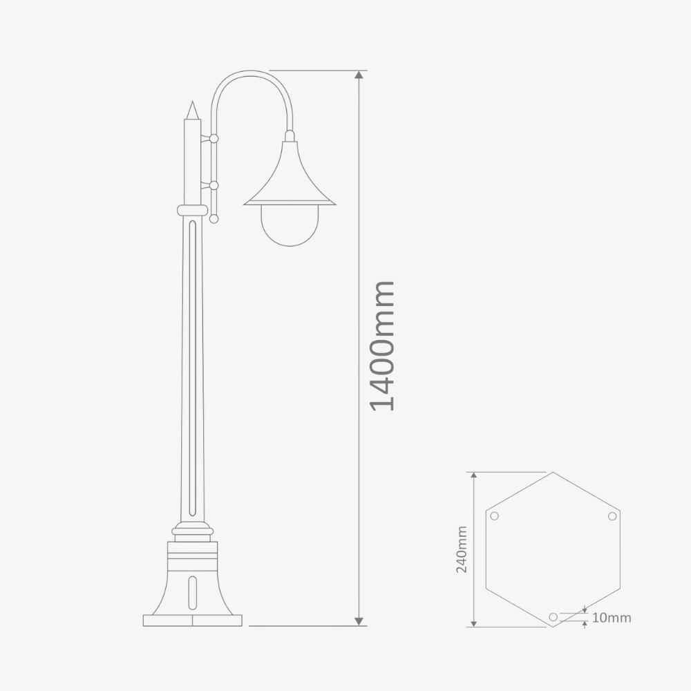 Post Lights Monaco Single Head Short Post