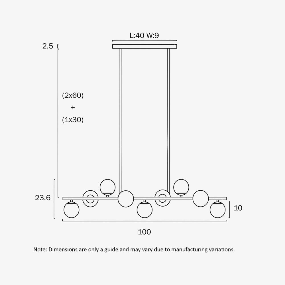 Linear Pendant Moran 9 Lights Pendant