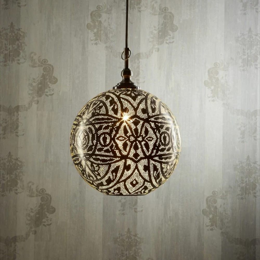 Interior Pendant Moroccan Ball Ceiling Pendant Small Silver (Excess Stock)