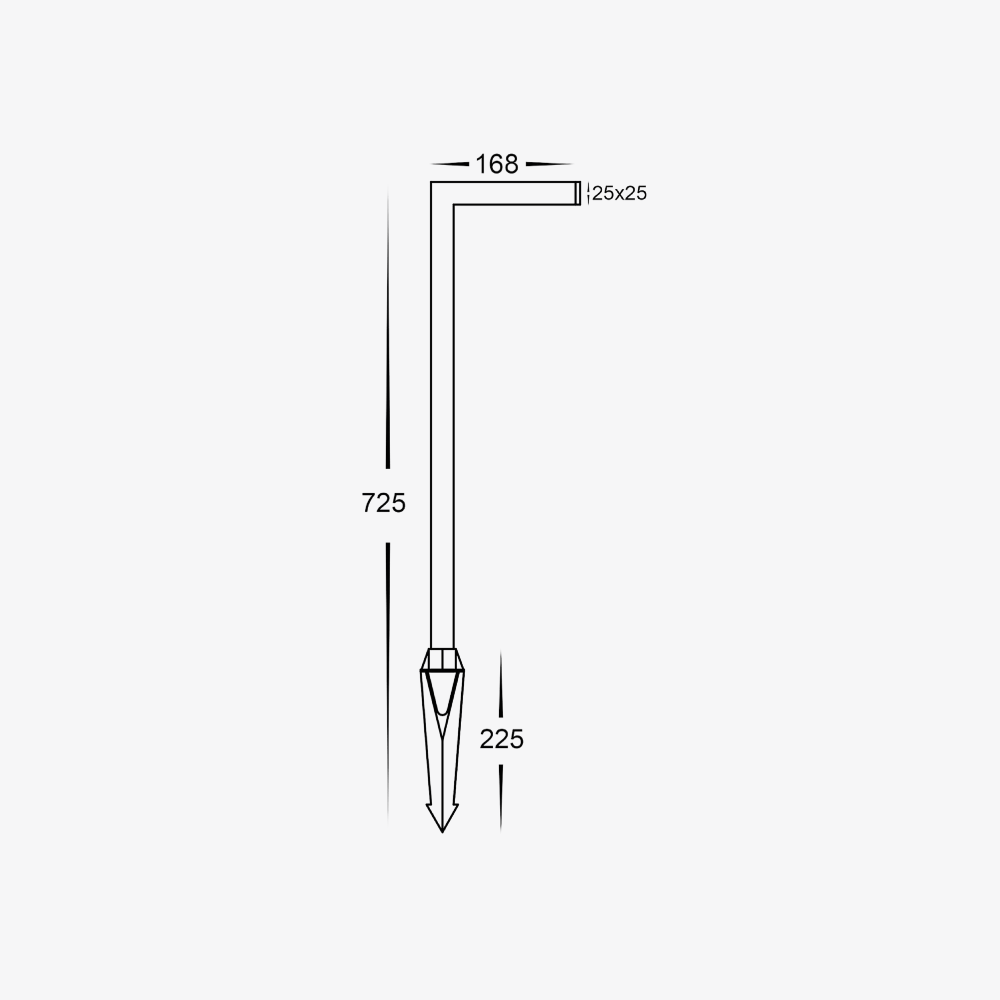 Exterior Spike Light Nedia Square 7W Garden Spike Light - 12V